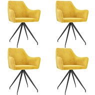 Dining chairs 4 pcs yellow velvet - Dining Chair