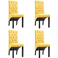 Dining chairs 4 pcs yellow textile - Dining Chair