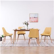 Dining chairs 4 pcs yellow textile - Dining Chair