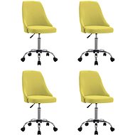 Dining chairs 4 pcs yellow textile - Dining Chair