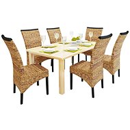 Dining chairs 6 pcs abaca and solid mango wood - Dining Chair