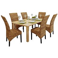 Dining Chairs 6 pcs Abaca and Solid Mango Wood - Dining Chair