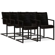 Dining chair 6 pcs anthracite genuine leather - Dining Chair