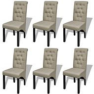 Dining Chairs 6 pcs Beige Textile - Dining Chair