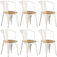 Dining Chair 6 pcs White Solid Mango Wood - Dining Chair