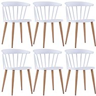 Dining chair 6 pcs white plastic steel - Dining Chair