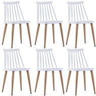Dining chairs 6 pcs white plastic - Dining Chair