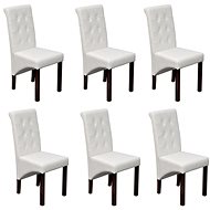 Dining chair 6 pcs white faux leather - Dining Chair