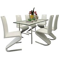 Dining Chair 6 pcs White Faux Leather - Dining Chair