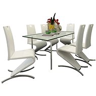 Dining Chair 6 pcs White Faux Leather - Dining Chair
