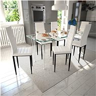 Dining chair 6 pcs white faux leather - Dining Chair
