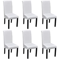 Dining Chair 6 pcs White Faux Leather - Dining Chair