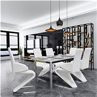 Dining chair 6 pcs white faux leather - Dining Chair