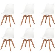 Dining chair 6 pcs white faux leather - Dining Chair