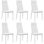 Dining chair 6 pcs white faux leather - Dining Chair