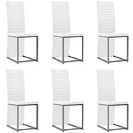 Dining chair 6 pcs white faux leather - Dining Chair