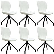 Dining chair 6 pcs white faux leather - Dining Chair
