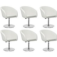 Dining chair 6 pcs white faux leather - Dining Chair