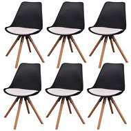 Dining chair 6 pcs black and white faux leather - Dining Chair
