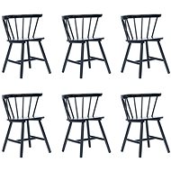 Dining chairs 6 pcs black solid rubberwood - Dining Chair