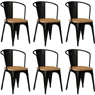 Dining chairs 6 pcs black solid mangrove wood - Dining Chair