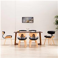 Dining chairs 6 pcs black bent wood and artificial leather - Dining Chair