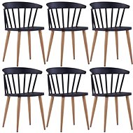 Dining chair 6 pcs black plastic steel - Dining Chair