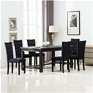 Dining Chair 6 pcs Black Velvet - Dining Chair