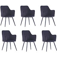 Dining chair 6 pcs black velvet - Dining Chair