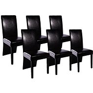 Dining chair 6 pcs black faux leather - Dining Chair