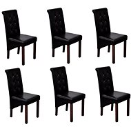 Dining Chair 6 pcs Black Faux Leather - Dining Chair