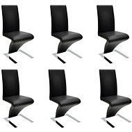 Dining Chair 6 pcs Black Faux Leather - Dining Chair