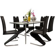 Dining chair 6 pcs black faux leather - Dining Chair