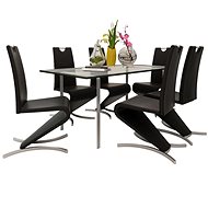 Dining chair 6 pcs black faux leather - Dining Chair