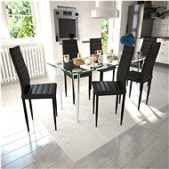 Dining chair 6 pcs black faux leather - Dining Chair