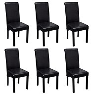 Dining chair 6 pcs black faux leather - Dining Chair