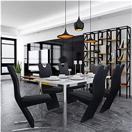 Dining chair 6 pcs black faux leather - Dining Chair