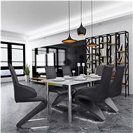 Dining Chair 6 pcs Black Faux Leather - Dining Chair