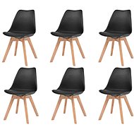 Dining chair 6 pcs black faux leather - Dining Chair