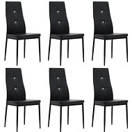Dining chair 6 pcs black faux leather - Dining Chair