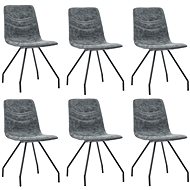 Dining chair 6 pcs black faux leather - Dining Chair