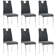 Dining chair 6 pcs black faux leather - Dining Chair