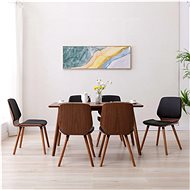 Dining Chair 6 pcs Black Faux Leather - Dining Chair