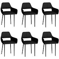 Dining chair 6 pcs black faux leather - Dining Chair