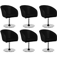 Dining Chair 6 pcs Black Faux Leather - Dining Chair