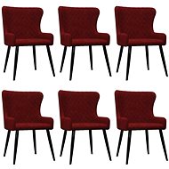Dining Chairs 6 pcs Red Velvet - Dining Chair