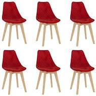Dining chairs 6 pcs red velvet - Dining Chair