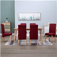 Dining chairs 6 pcs red textile - Dining Chair