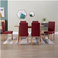 Dining chair 6 pcs red faux leather - Dining Chair