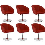 Dining chair 6 pcs red faux leather - Dining Chair